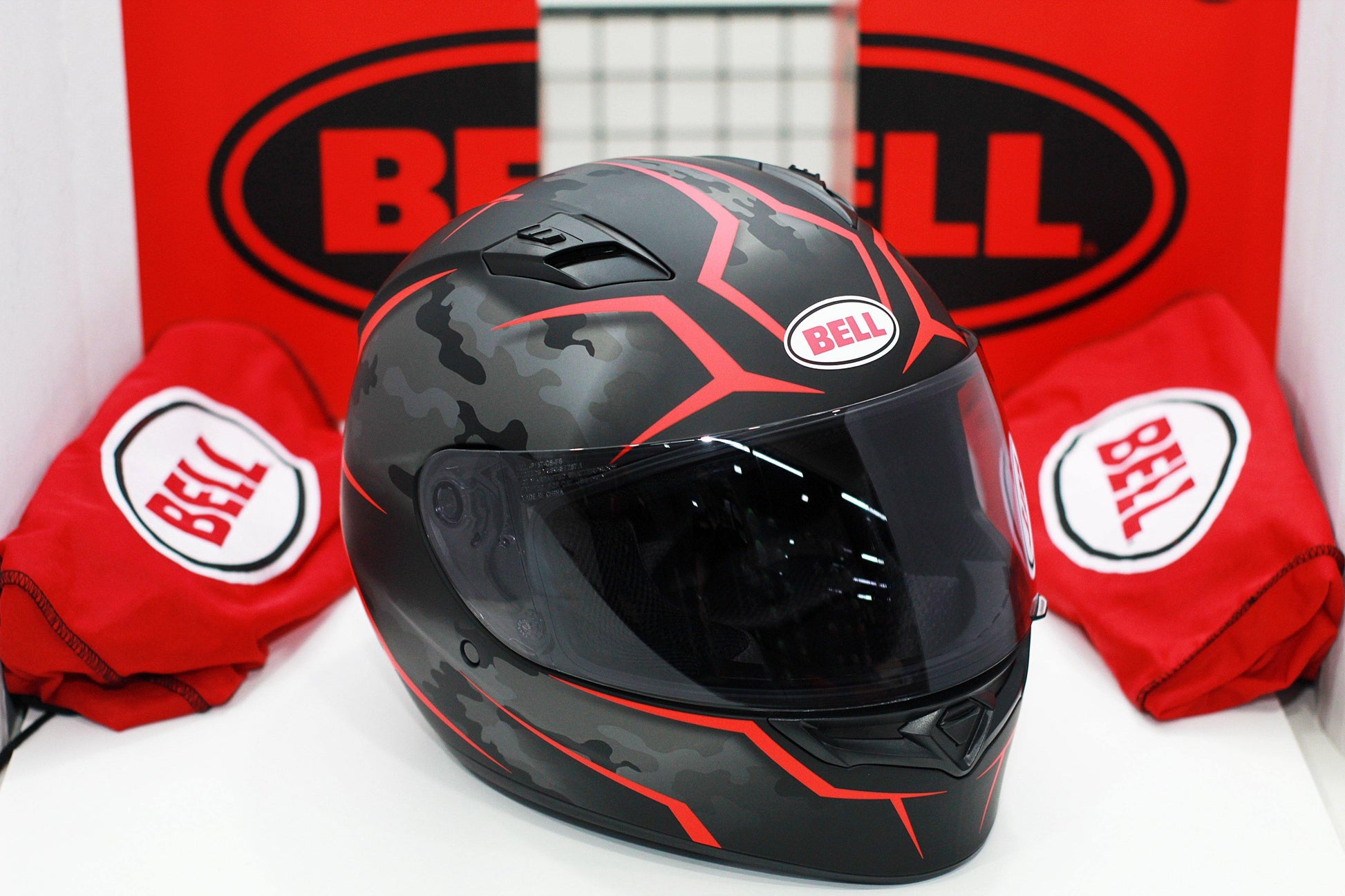 Bell Qualifier (Stealth Camo Matte Black/Red) - Durian Bikers