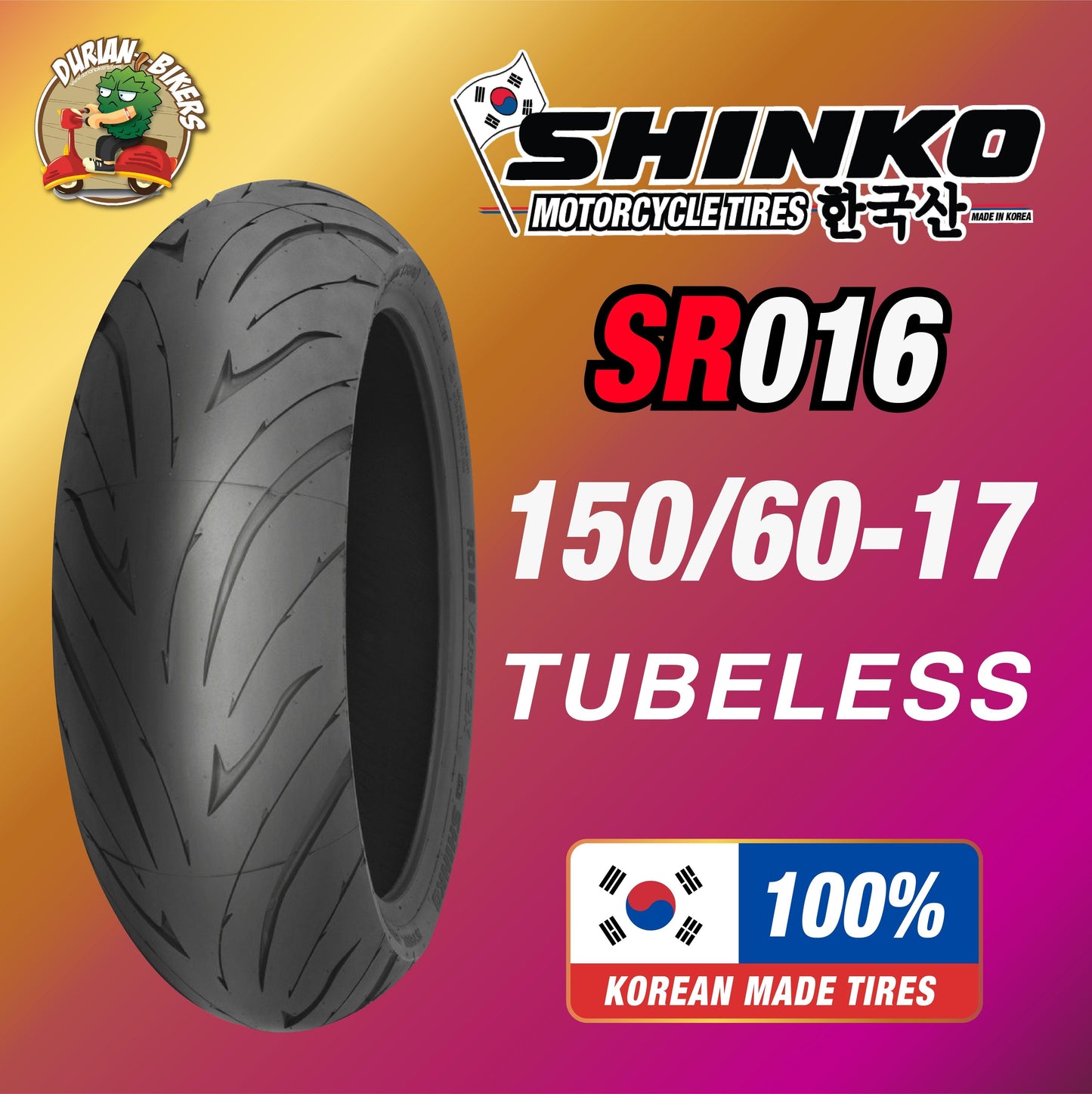Shinko Tires SR016 Series (150/60-17) - Durian Bikers