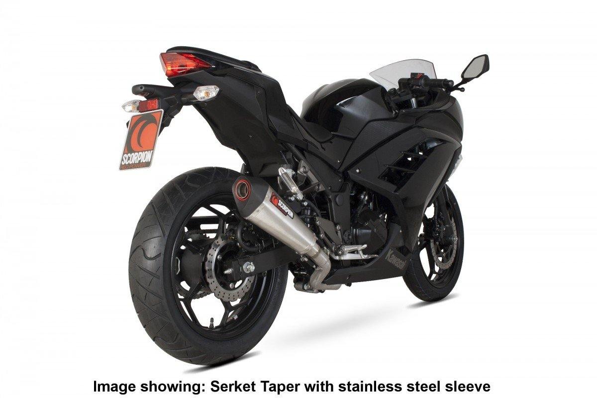 Scorpion Exhaust fits for Kawasaki Ninja 250 ('12-'16) (Serket Taper Full System) - Durian Bikers