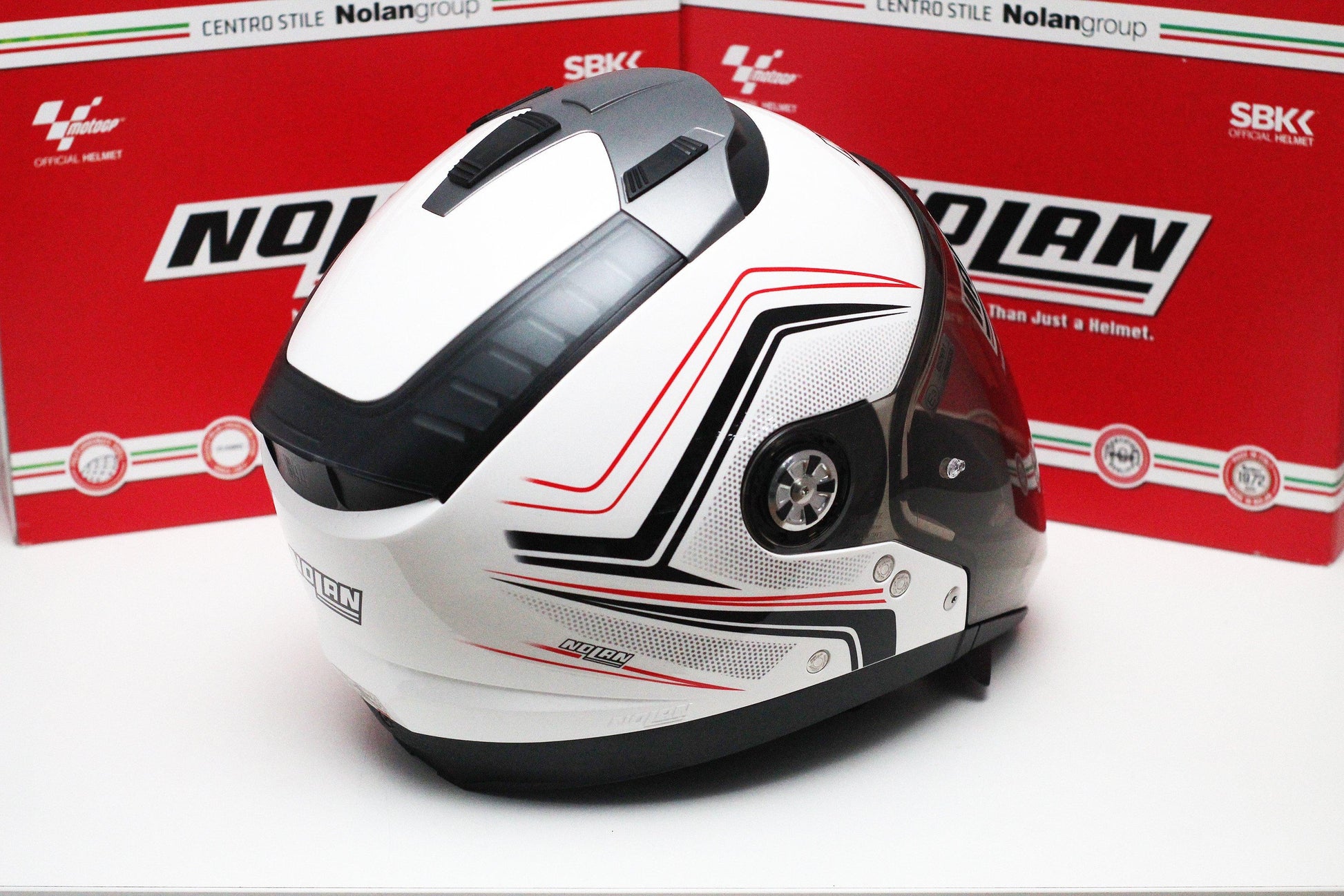 Nolan N44 Evo Como N-Com (34 Metal White) - Durian Bikers