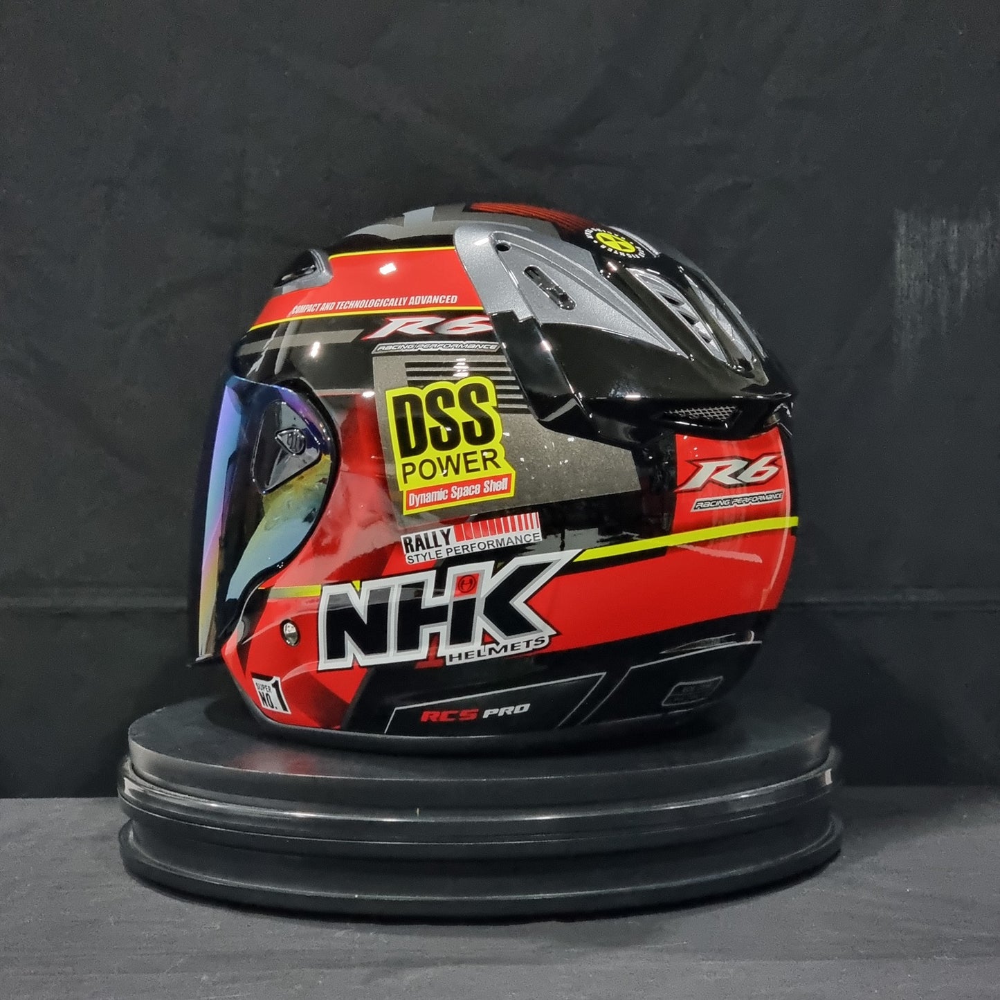 NHK Helmet R6 v2 Rally (Black/Red Glossy)