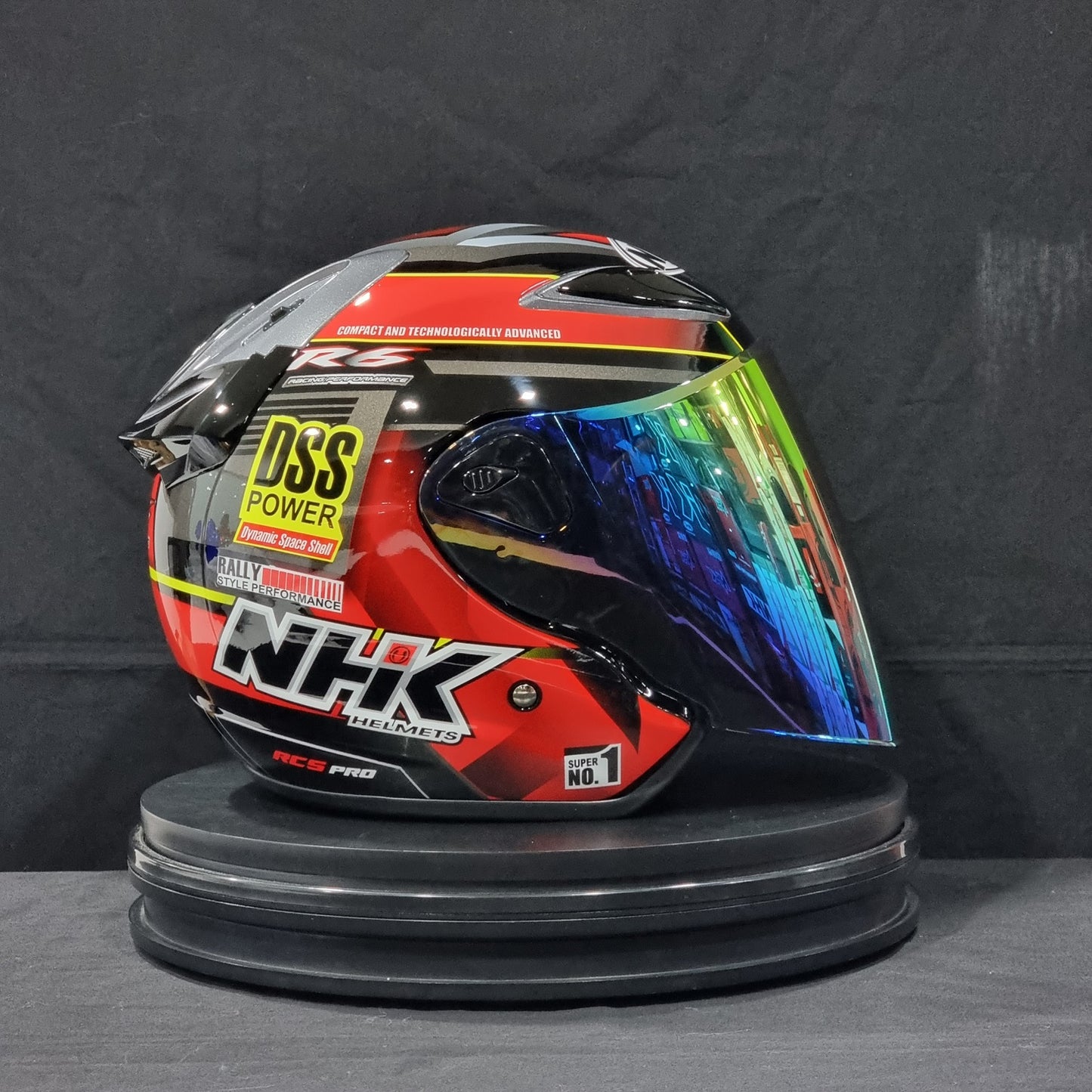 NHK Helmet R6 v2 Rally (Black/Red Glossy)