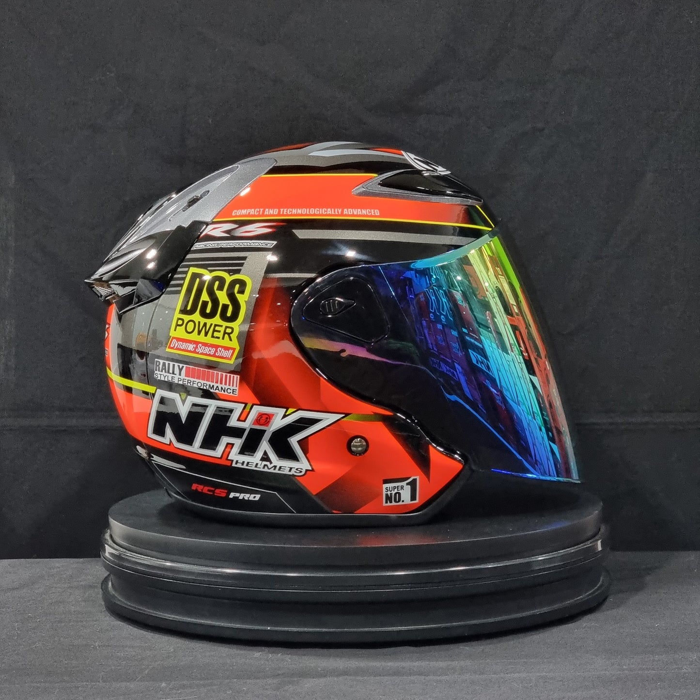 NHK Helmet R6 v2 Rally (Black/Orange Glossy)