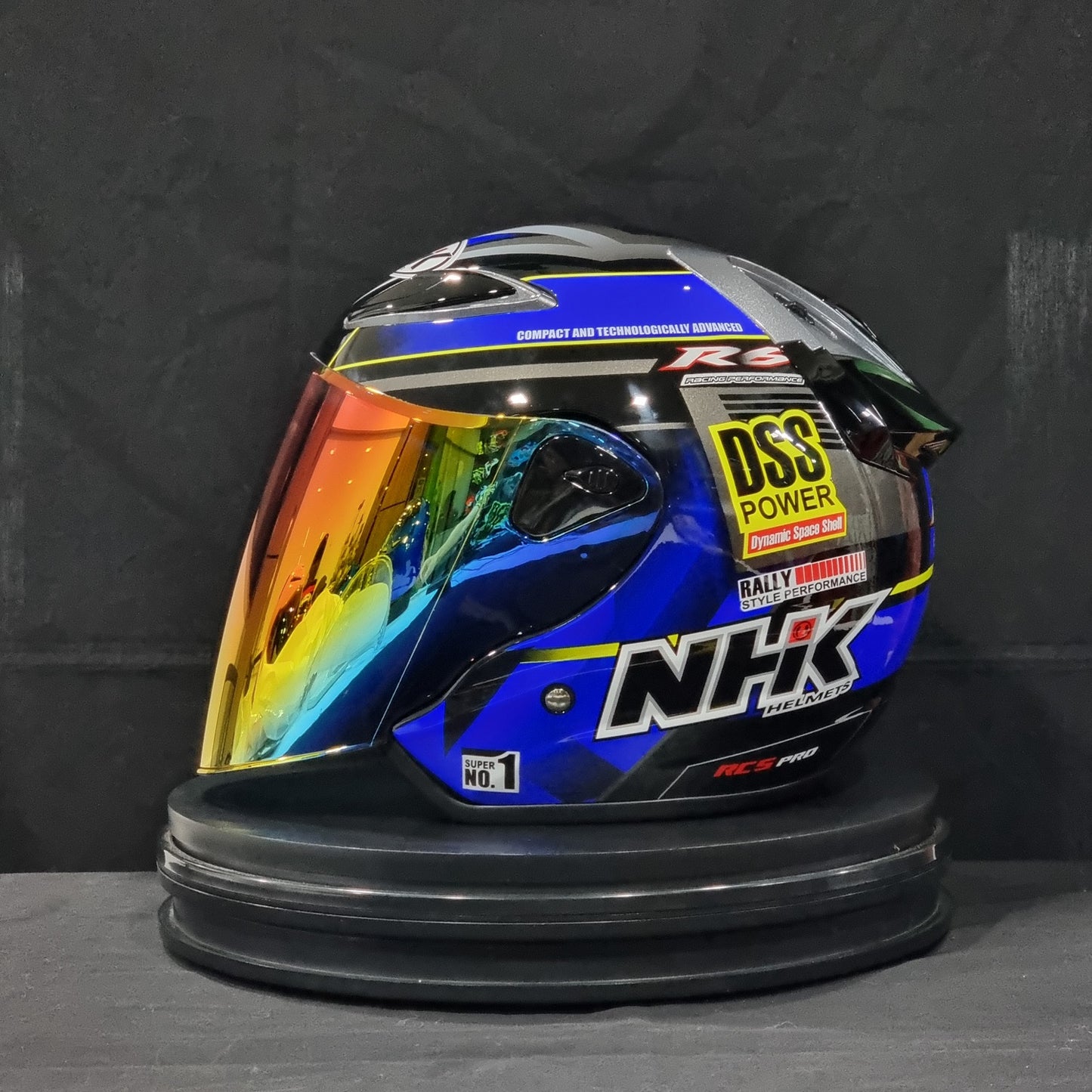 NHK Helmet R6 v2 Rally (Black/Blue Glossy)