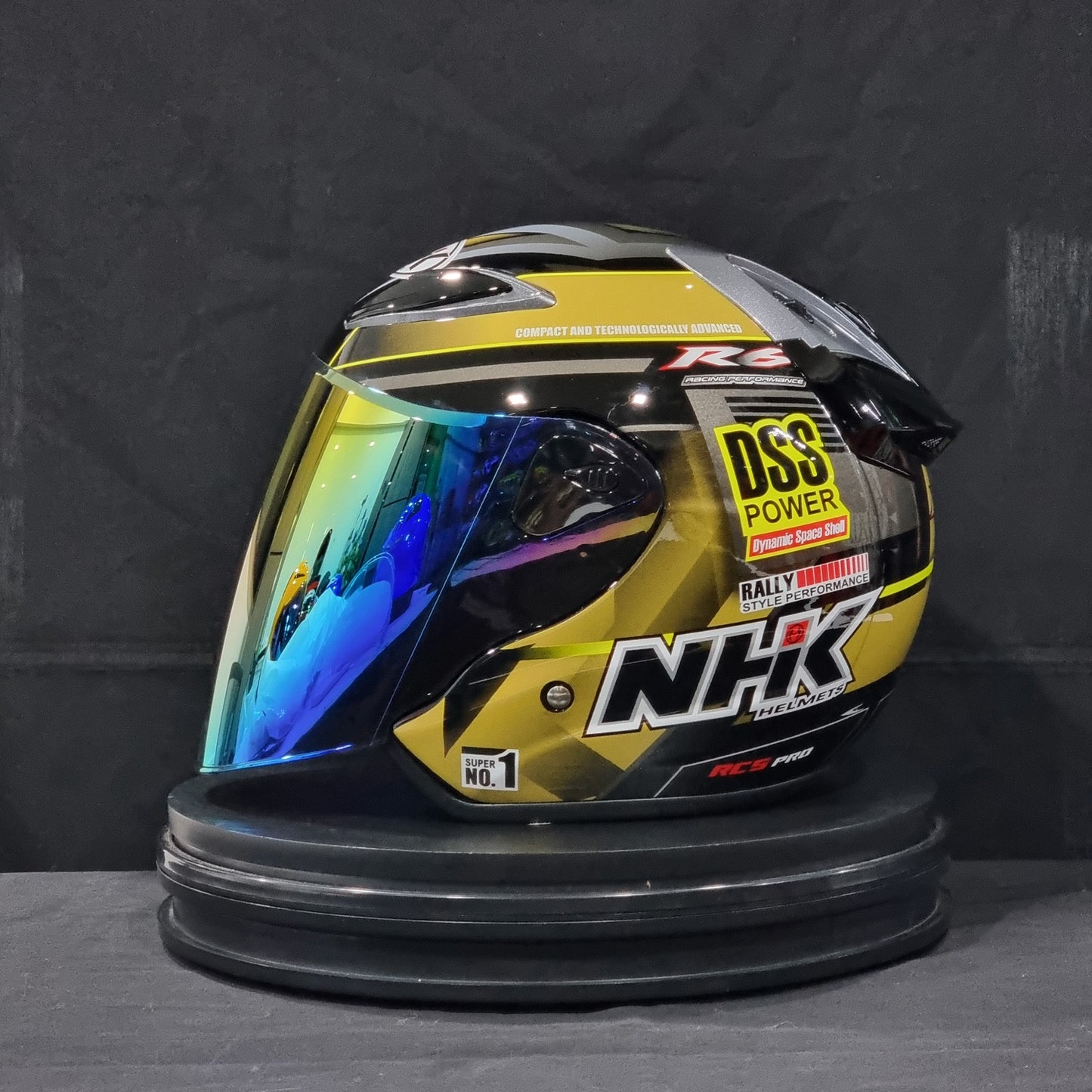 NHK Helmet R6 v2 Rally (Black/Gold Glossy)