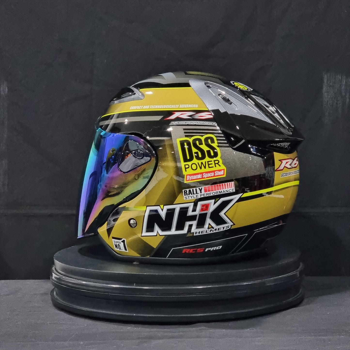 NHK Helmet R6 v2 Rally (Black/Gold Glossy)