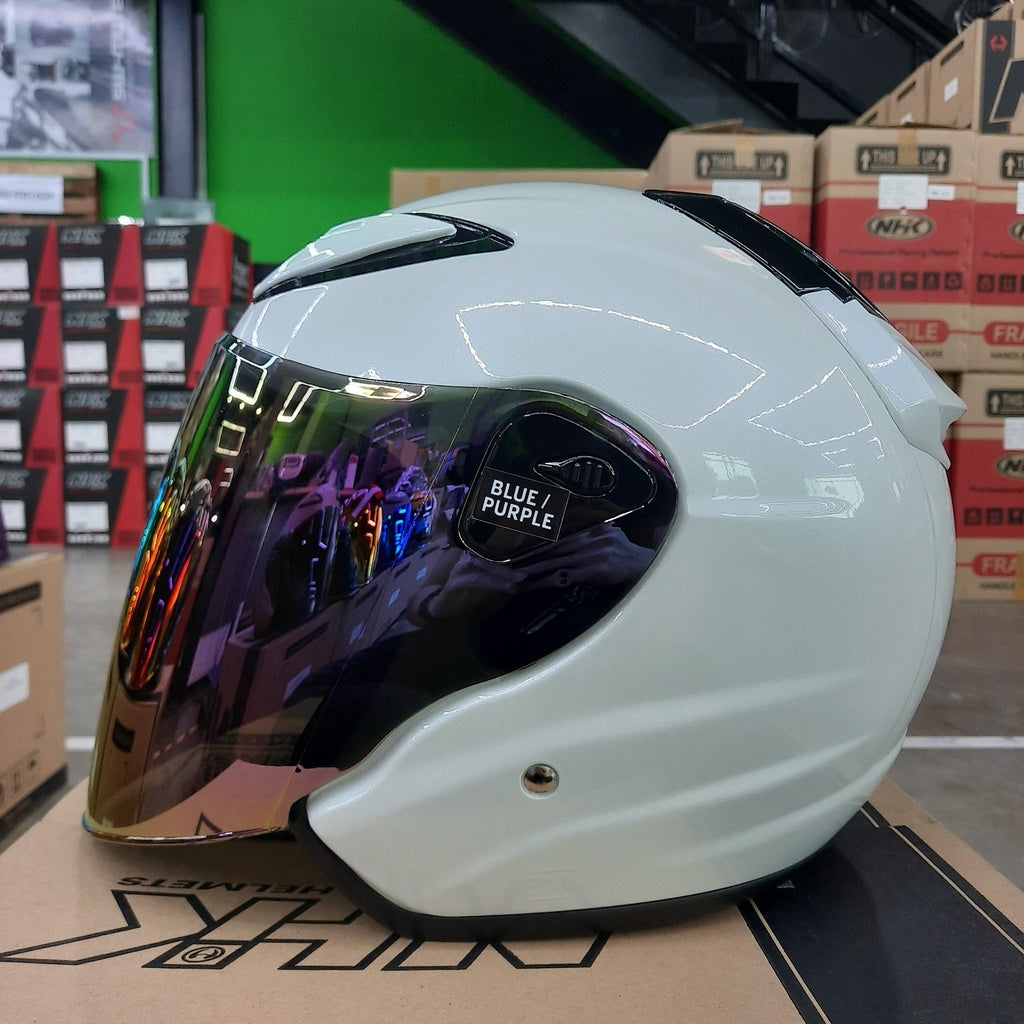 NHK Helmet R6 v2 Solid (White Pearl Glossy)