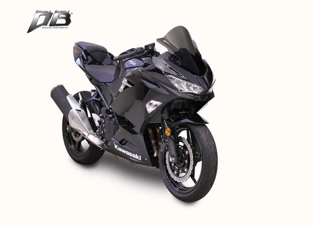 Zero Gravity Double Bubble Windscreen fits for Kawasaki Ninja 250R & Ninja 400 (Light Smoke) - Durian Bikers