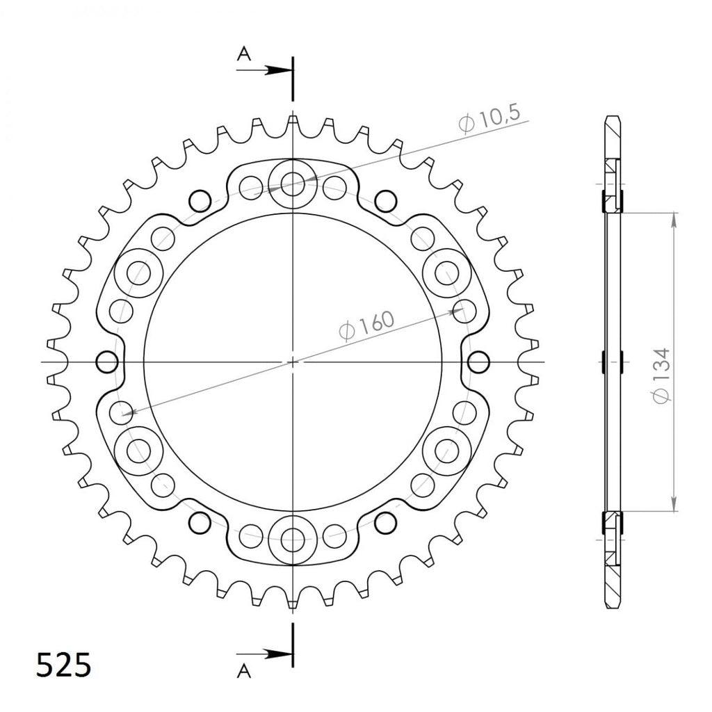 Supersprox Stealth Rear Sprocket For Honda CBR600, CBR600RR, CBR1000RR-R Fireblade (RST-1307:42-GLD) - Durian Bikers