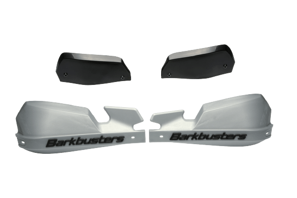 Barkbusters VPS Plastic Hand Guards with Wind Deflector set (Silver) - Durian Bikers