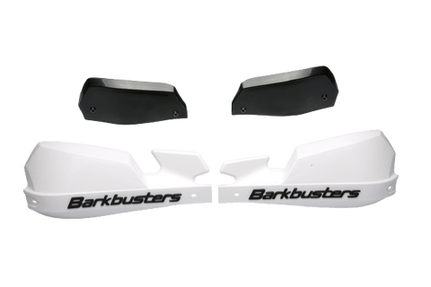 Barkbusters VPS Plastic Hand Guards with Wind Deflector Set (White) - Durian Bikers