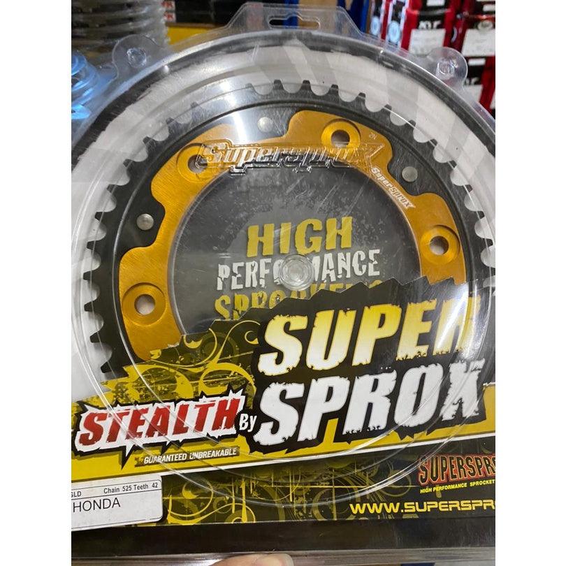 Supersprox Stealth Rear Sprocket For Honda CBR600, CBR600RR, CBR1000RR-R Fireblade (RST-1307:42-GLD) - Durian Bikers
