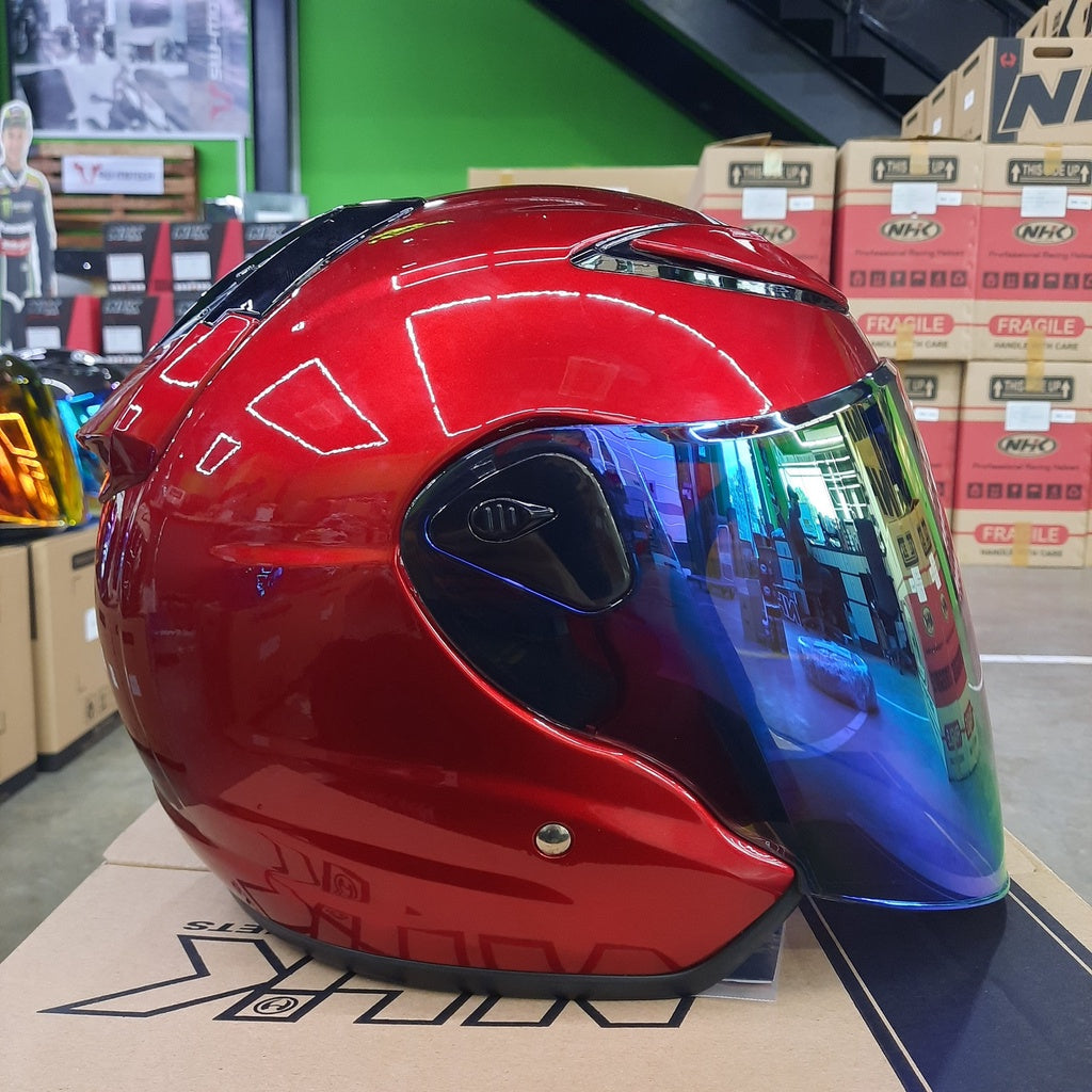 NHK Helmet R6 v2 Solid (Candy Red Glossy)