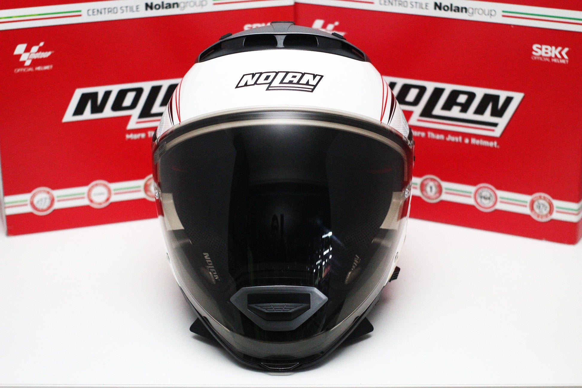 Nolan N44 Evo Como N-Com (34 Metal White) - Durian Bikers