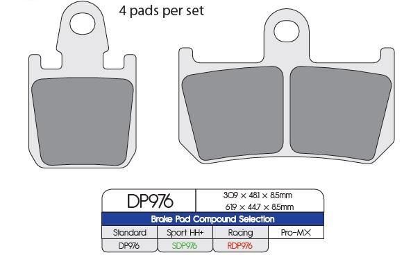 DP Brakes (RDP976) Brake Pads - Durian Bikers