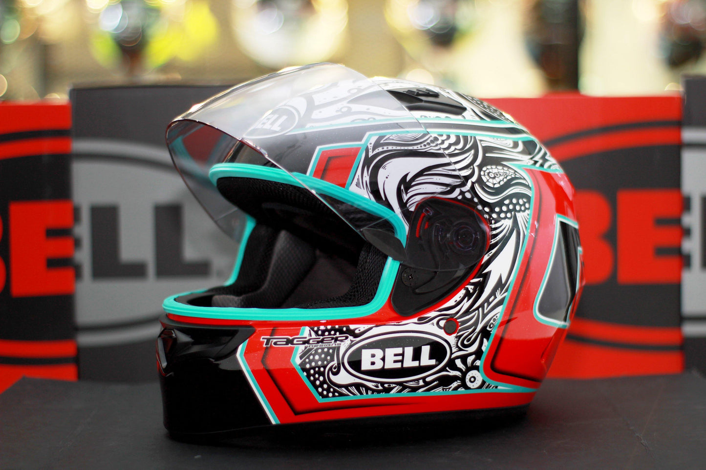 Bell Qualifier (Tagger Splice White/Black/Red) - Durian Bikers