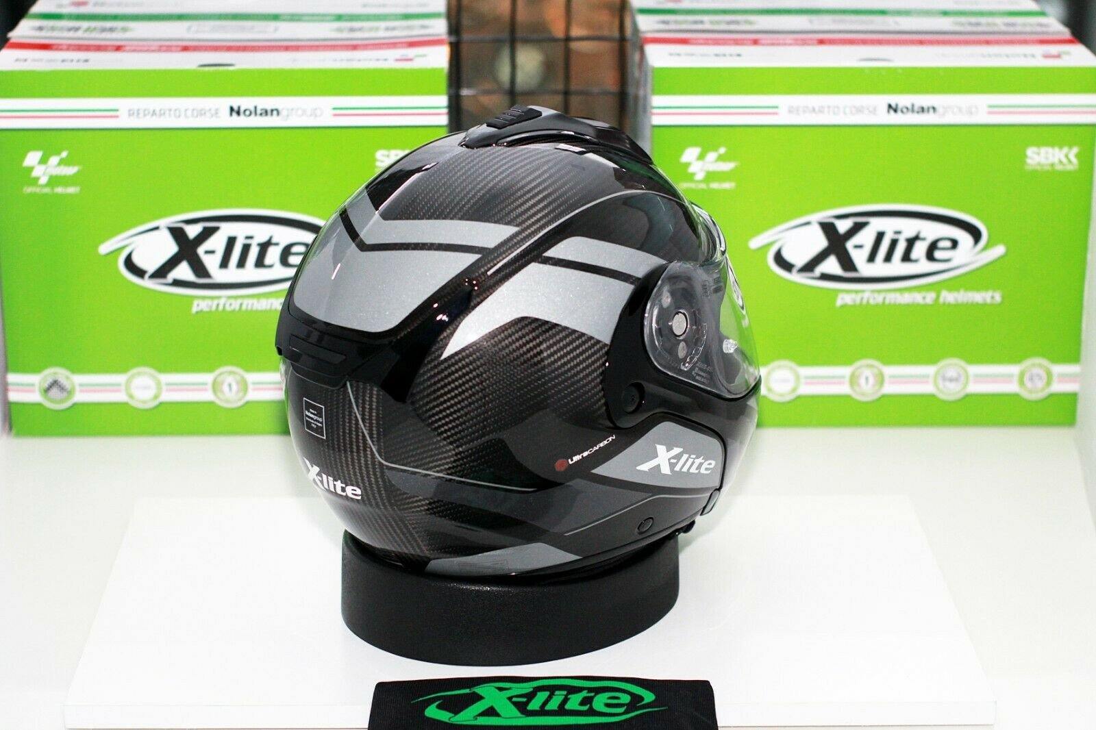 X-Lite X-1004 Ultra Carbon Charismatic N-Com (13 Glossy Black Chin Guard) - Durian Bikers