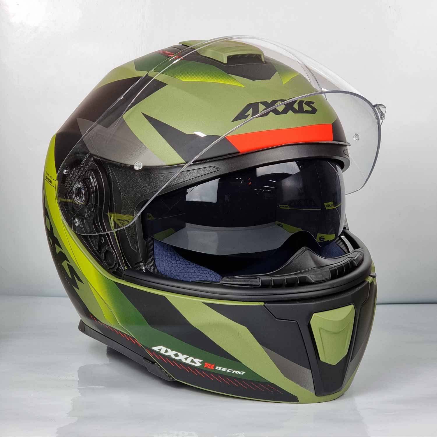 Axxis Helmet Gecko Shield (F6 Matt Green) – Durian Bikers