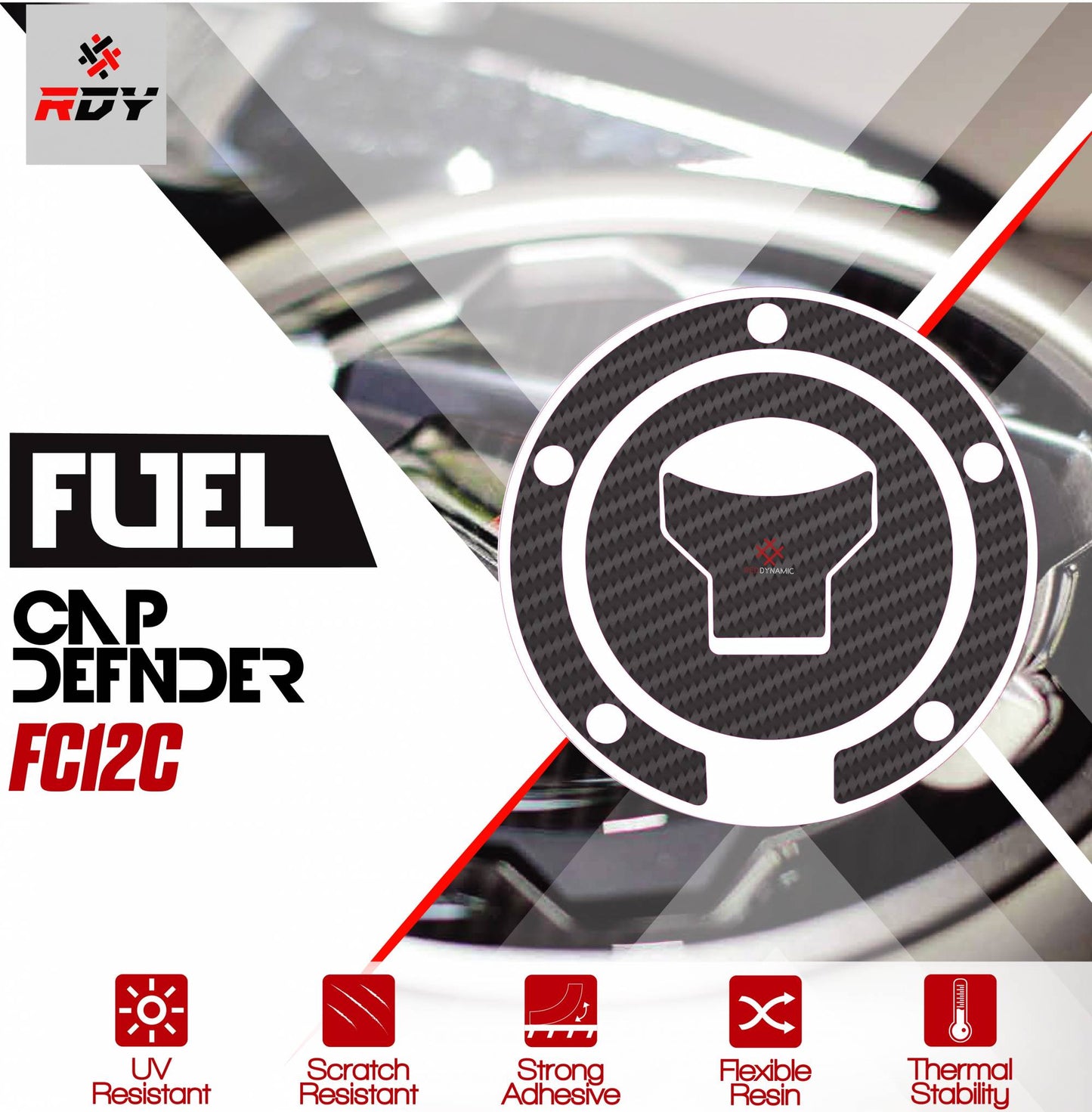 RDY Fuel Cap Defender fits for Honda Fuel Cap (5 Holes) - Durian Bikers
