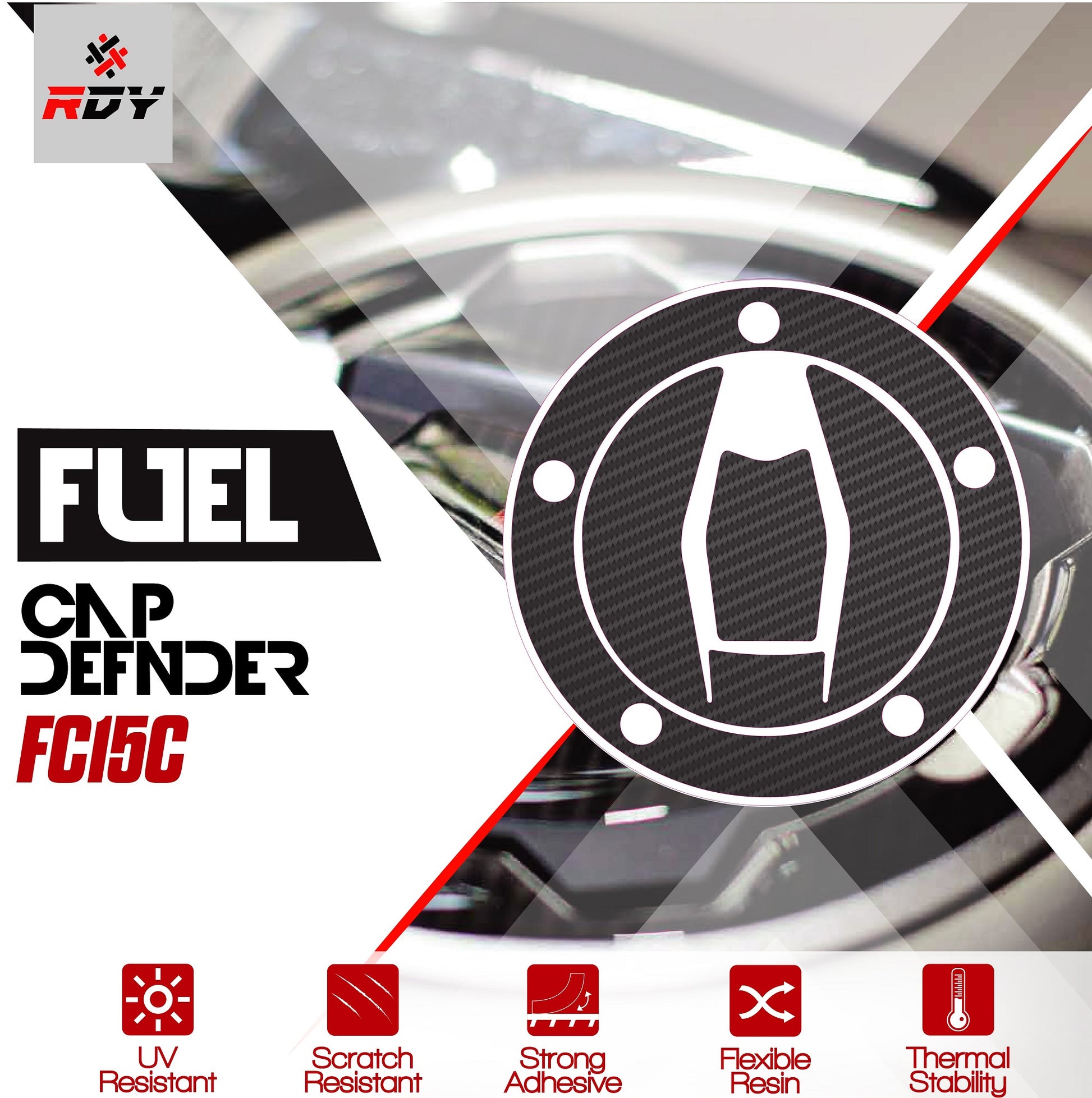RDY Fuel Cap Defender fits for Kawasaki Fuel Cap (5 Holes) - Durian Bikers