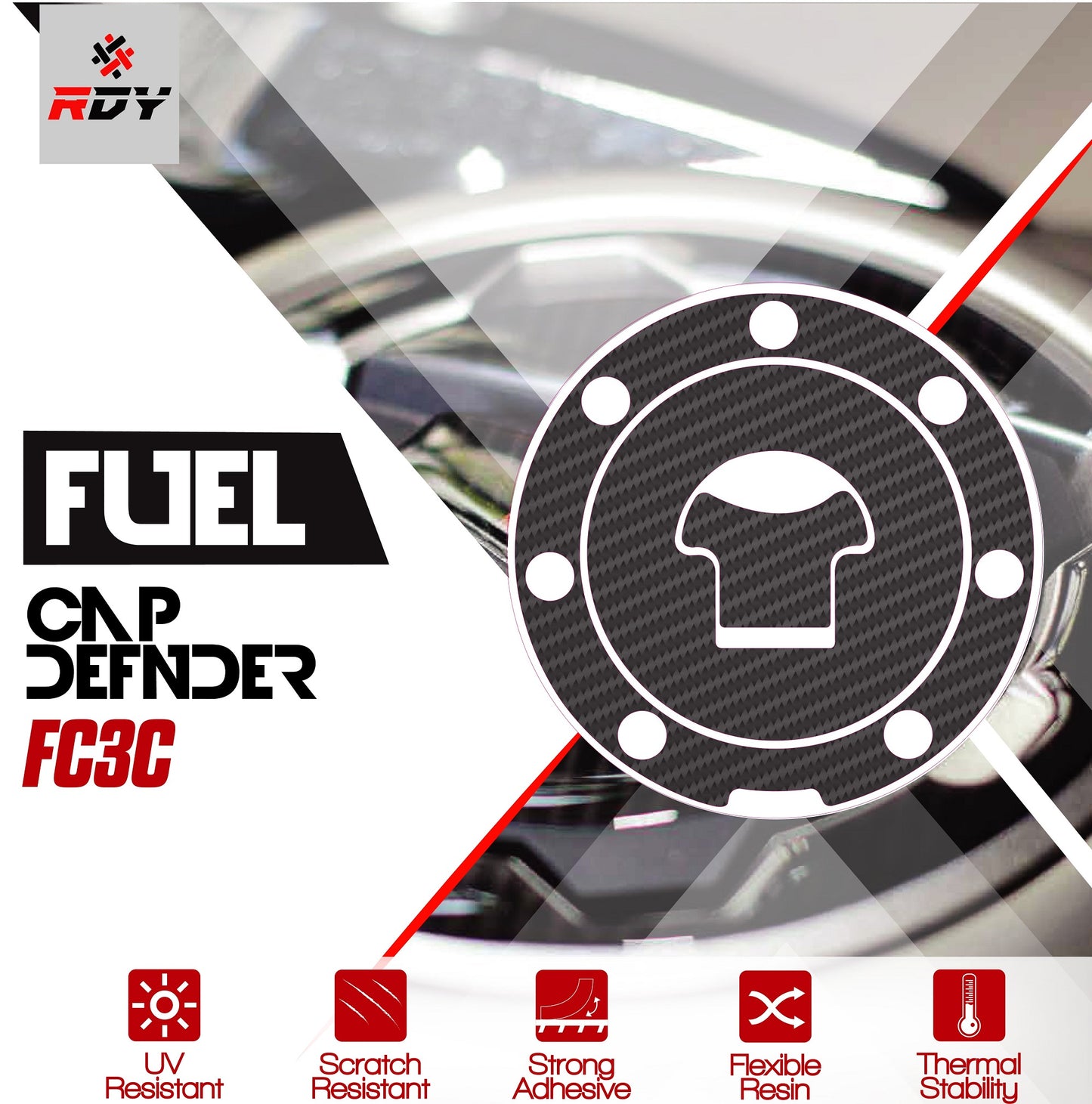 RDY Fuel Cap Defender fits for Honda Fuel Cap (7 Holes) - Durian Bikers