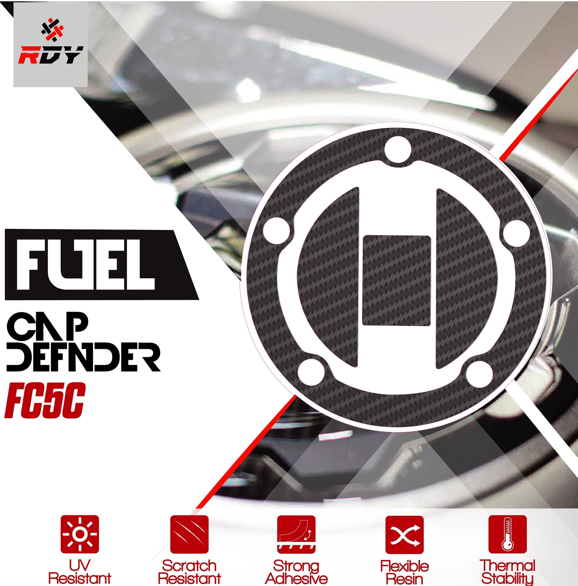 RDY Fuel Cap Defender fits for Suzuki Fuel Cap (5 Holes) - Durian Bikers
