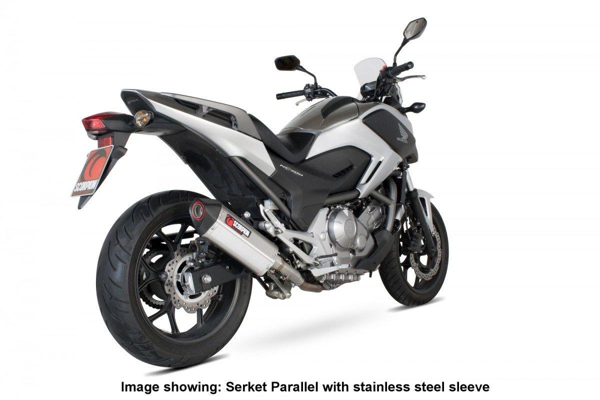 Scorpion Exhaust fits for Honda NC700S / NC700X ('12-'13) (Serket Parallel Slip On) - Durian Bikers