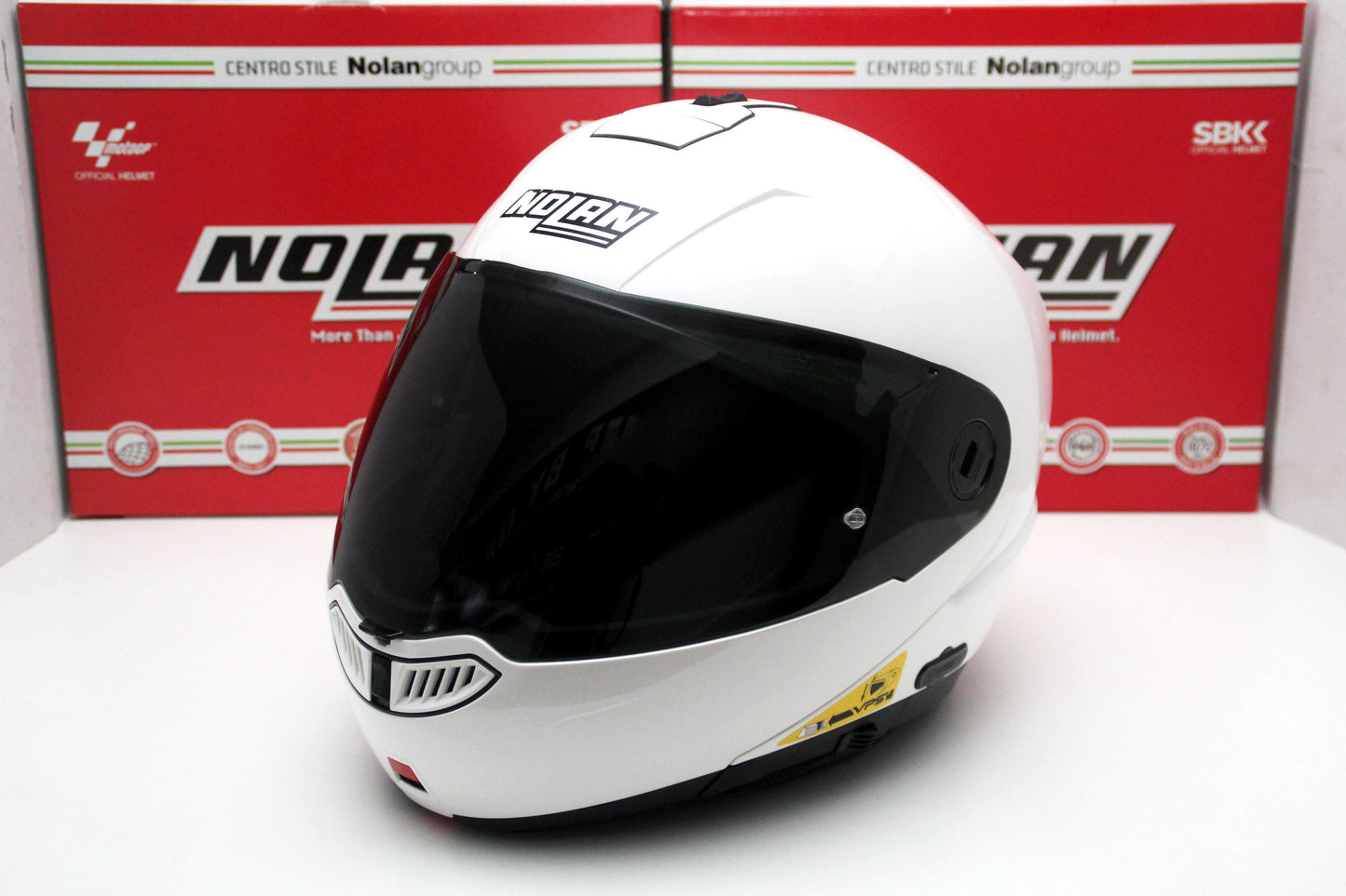 Nolan N104 Absolute Classic N-Com (5 Metal White) - Durian Bikers