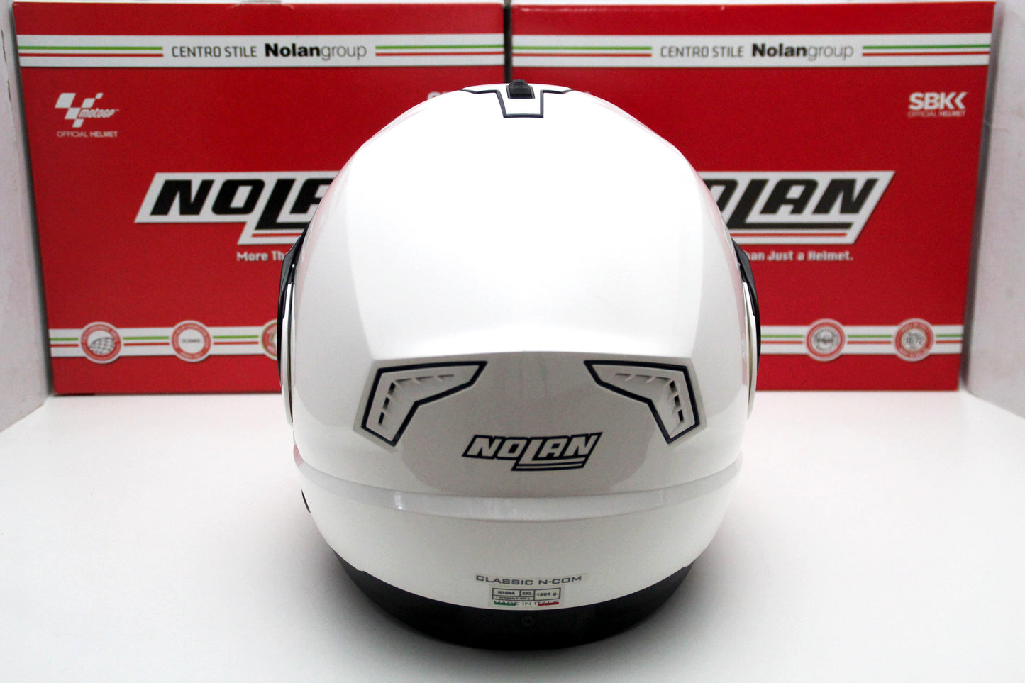 Nolan N104 Absolute Classic N-Com (5 Metal White) - Durian Bikers