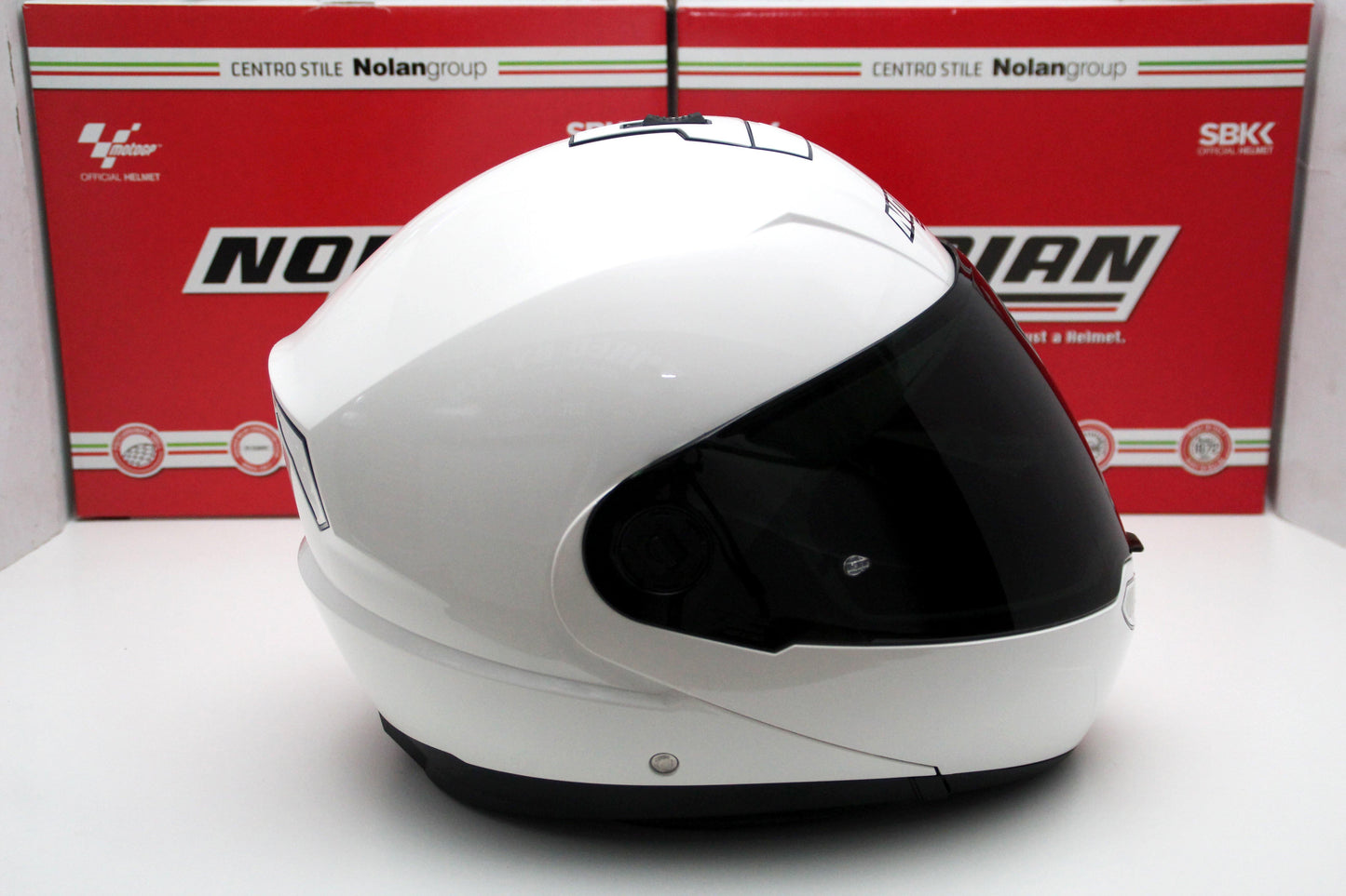 Nolan N104 Absolute Classic N-Com (5 Metal White) - Durian Bikers