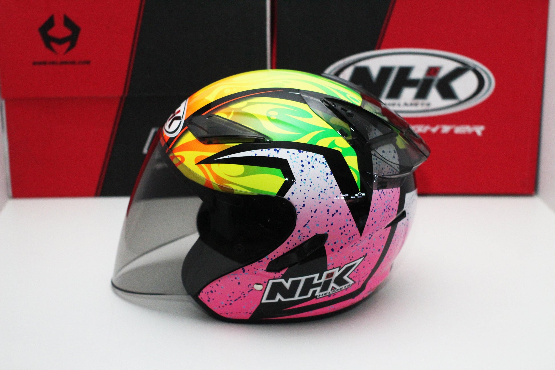 NHK R1 v2.0 Karel Winter (Black/Pink Glossy) - Durian Bikers