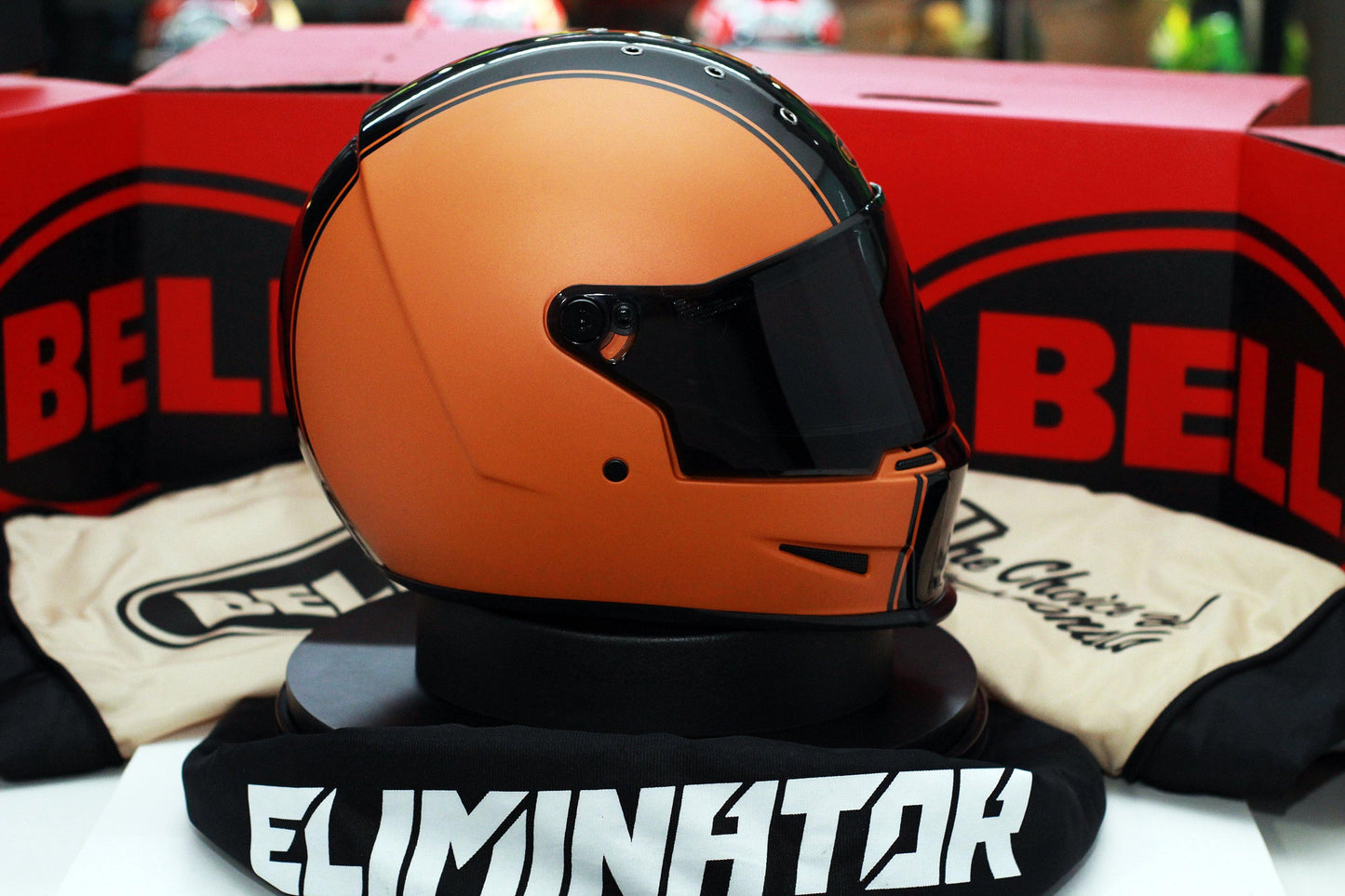 Bell Eliminator (Rally Matte/Gloss Black/Orange) - Durian Bikers
