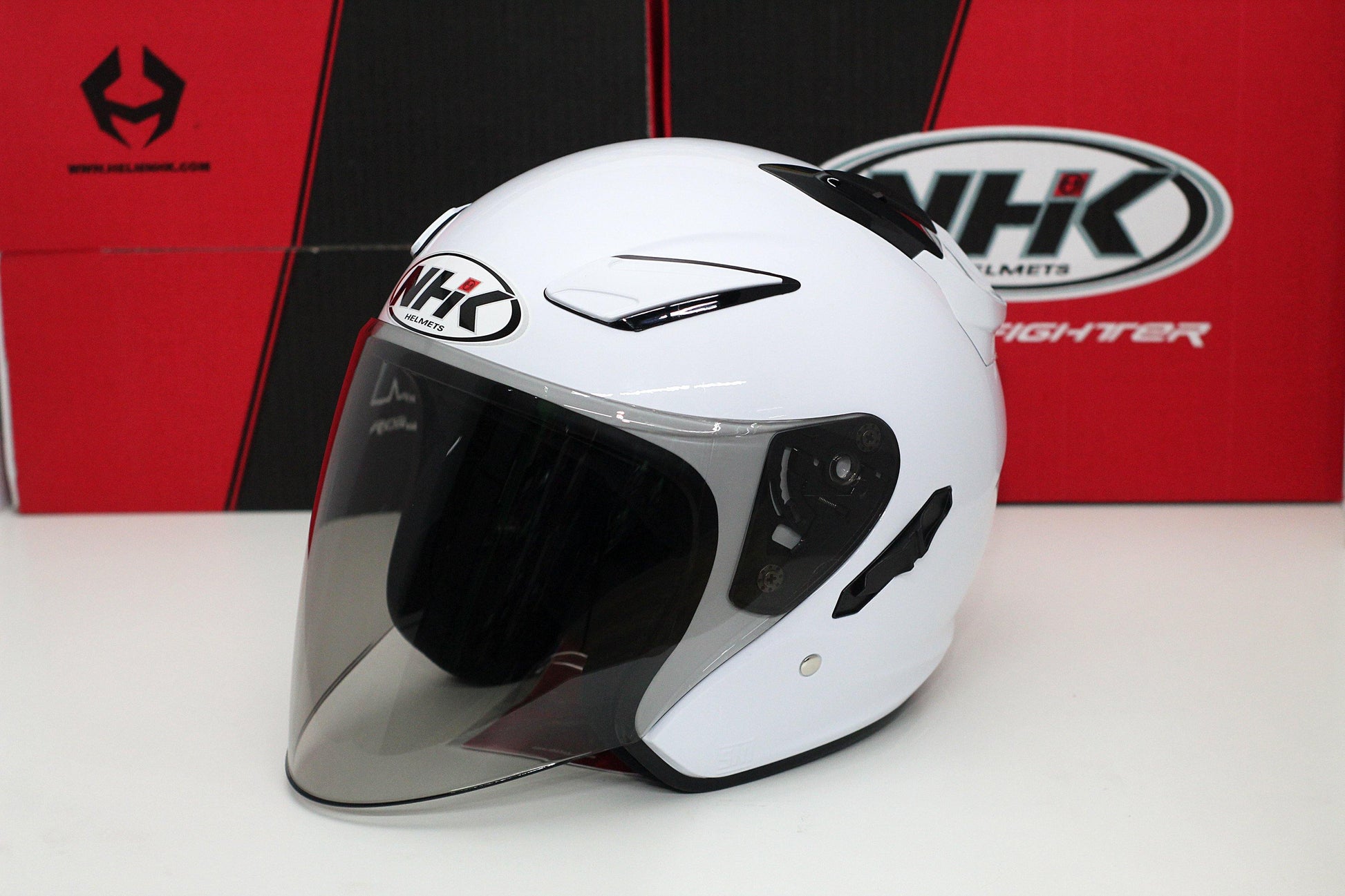 NHK R1 v2.0 Solid (White Glossy) (D-Ring) - Durian Bikers