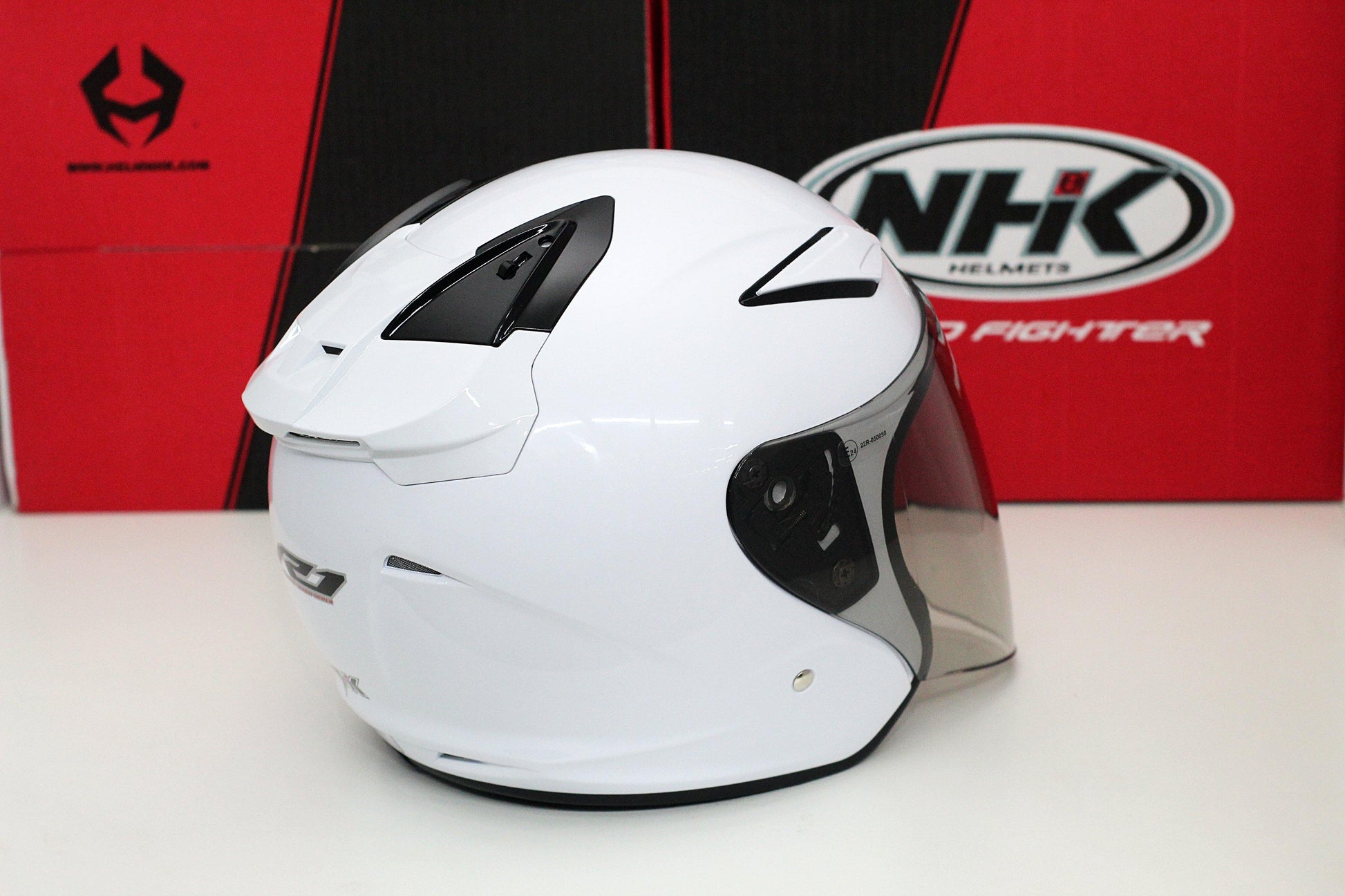 NHK R1 v2.0 Solid (White Glossy) (D-Ring) - Durian Bikers