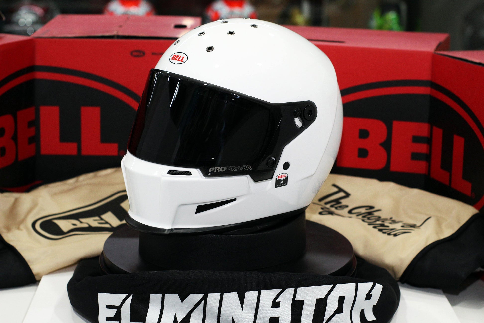 Bell Helmet Eliminator (White) – Durian Bikers - Main Image