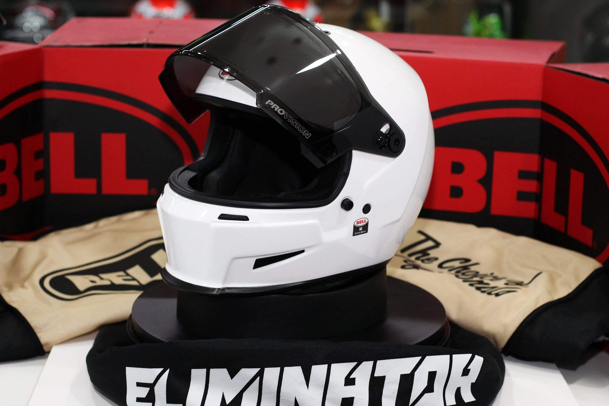 Bell Helmet Eliminator (White) – Durian Bikers - Main Image