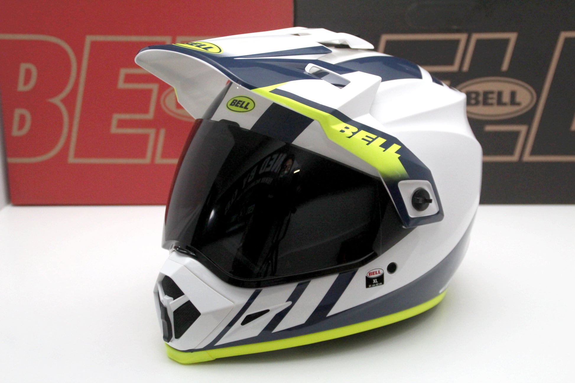 Bell MX-9 Adventure (Dash White/Blue/Hi-Viz) - Durian Bikers