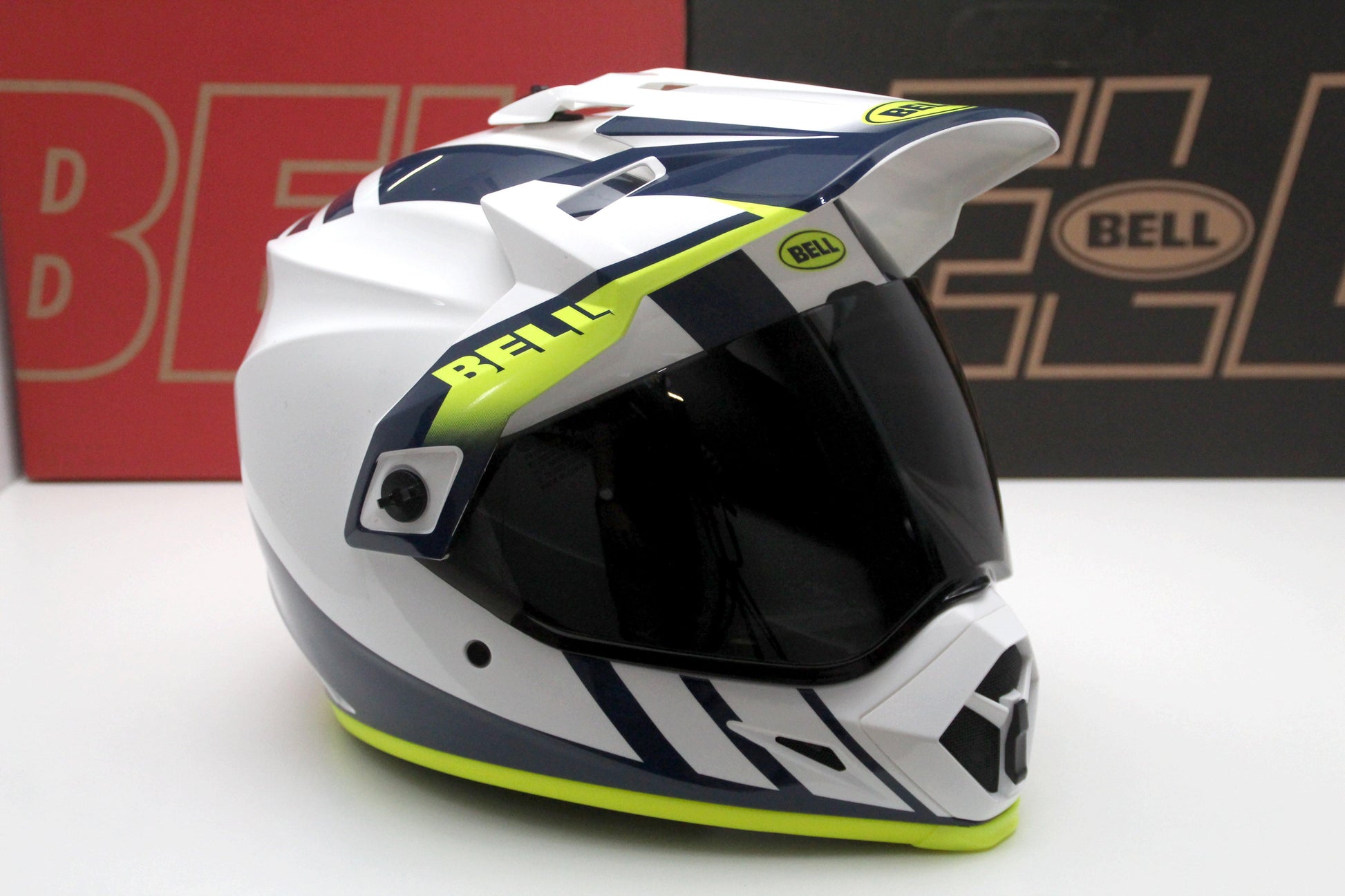 Bell MX-9 Adventure (Dash White/Blue/Hi-Viz) - Durian Bikers