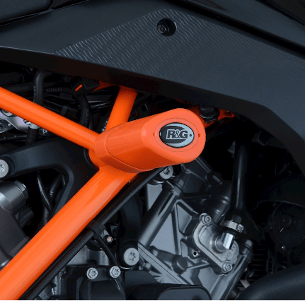 R&G Crash Protectors Aero Style fits for KTM 1290 Super Duke R ('14-'19) (Orange) - Durian Bikers