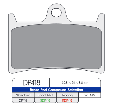 DP Brakes (RDP418) Brake Pads - Durian Bikers