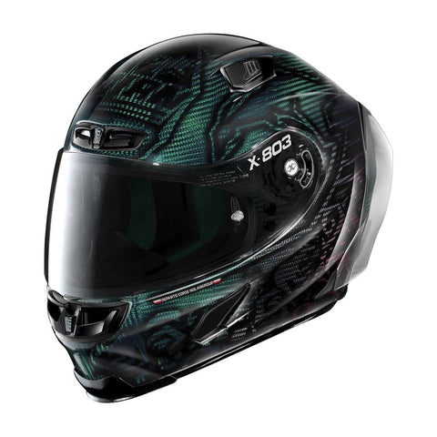 X-Lite X-803 RS Ultra Carbon Replica (25 C. Stoner Superhero Carbon Nuance Green/Red) - Durian Bikers