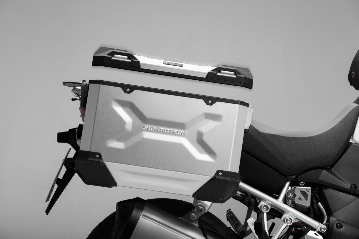 SW Motech TRAX ADV L Side Case (Aluminum / 45 L / Left / Silver) - Durian Bikers