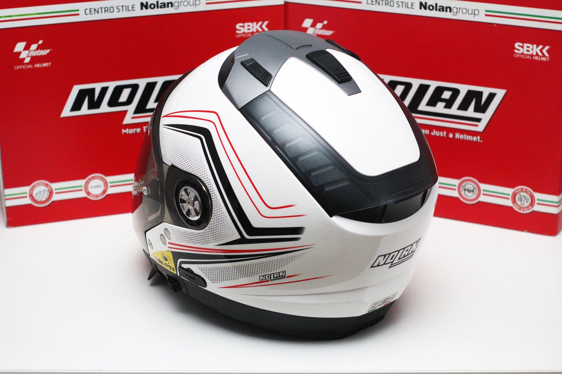 Nolan N44 Evo Como N-Com (34 Metal White) - Durian Bikers