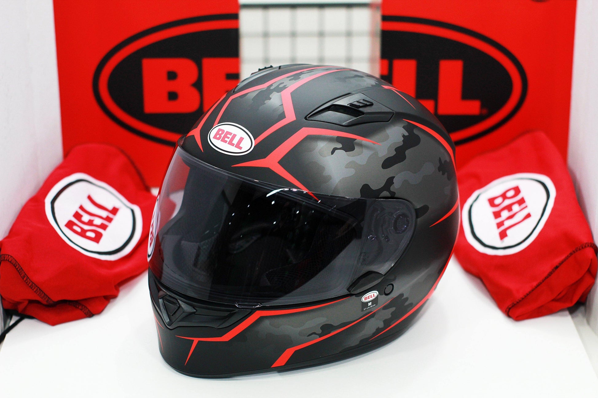 Bell Qualifier (Stealth Camo Matte Black/Red) - Durian Bikers