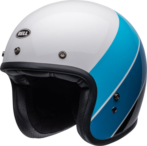Bell Helmet Custom 500 (Riff Gloss White/Blue)