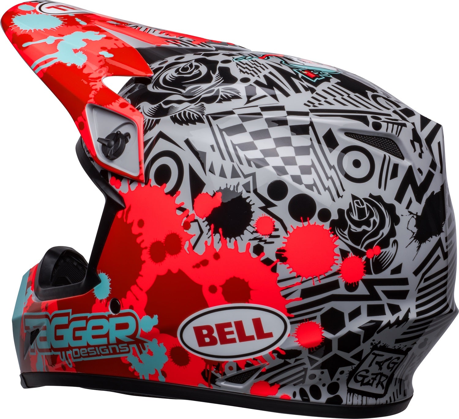 bell dirtbike helmets red and gray Bell Helmet MX-9 Mips (Tagger Splatter Bright Red/Gray) – Durian Bikers