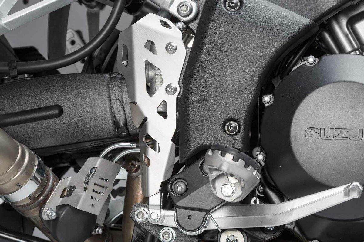 SW Motech Brake Cylinder Guard (Silver) fits for Suzuki V-Strom 1000 ('14-'19) - Durian Bikers