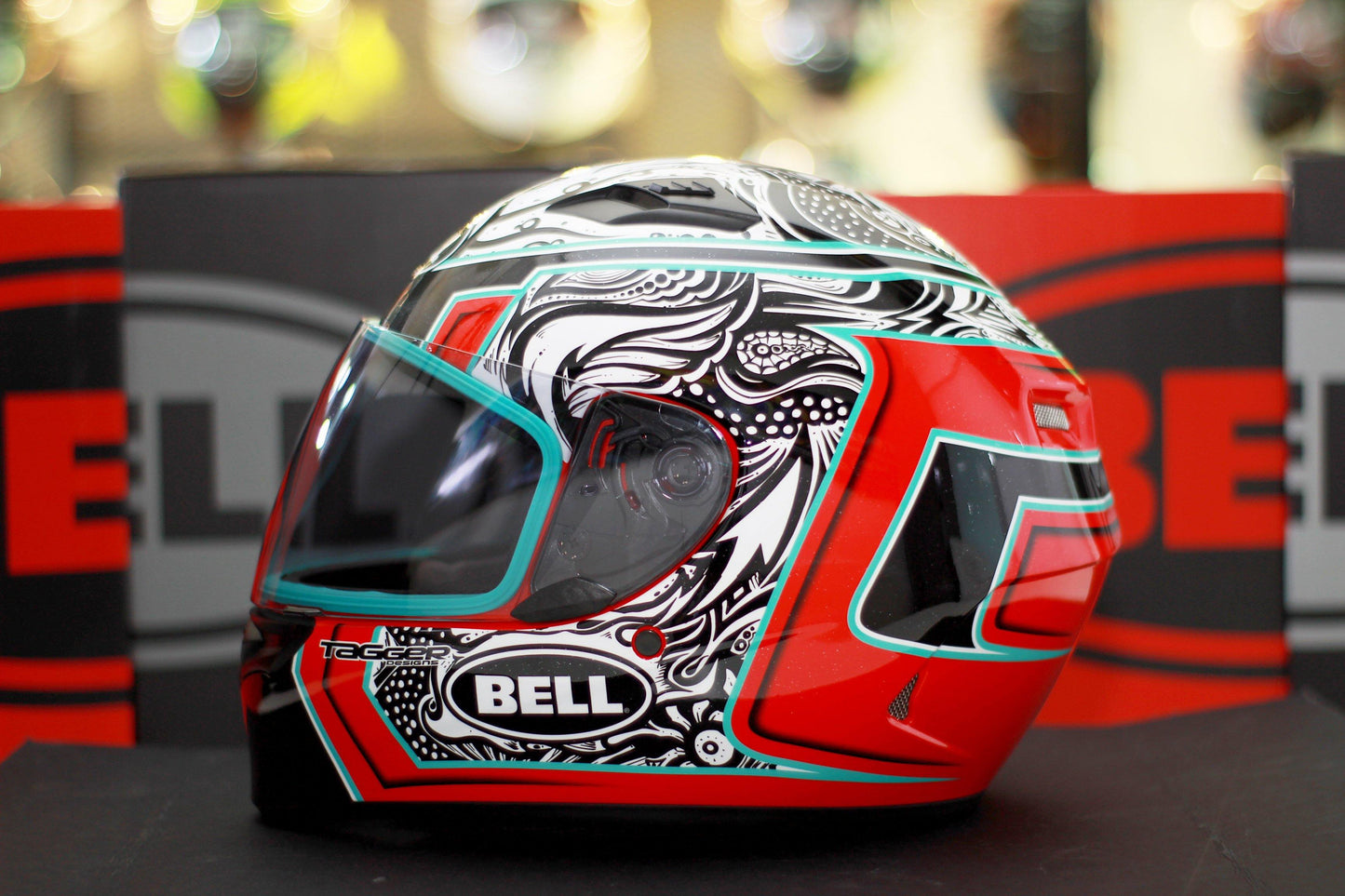 Bell Qualifier (Tagger Splice White/Black/Red) - Durian Bikers