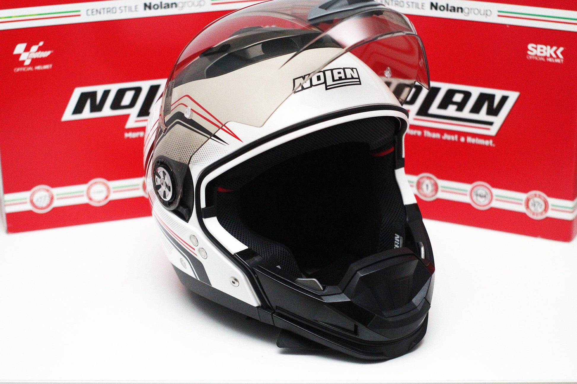 Nolan N44 Evo Como N-Com (34 Metal White) - Durian Bikers