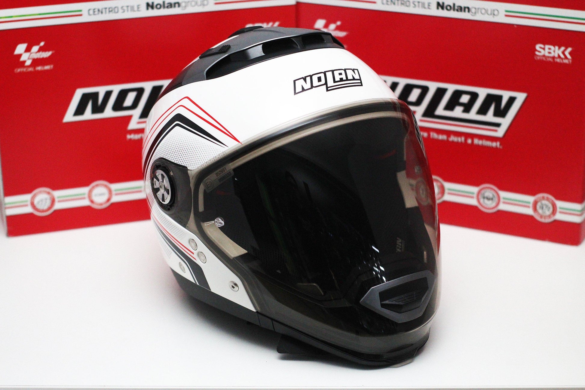 Nolan N44 Evo Como N-Com (34 Metal White) - Durian Bikers